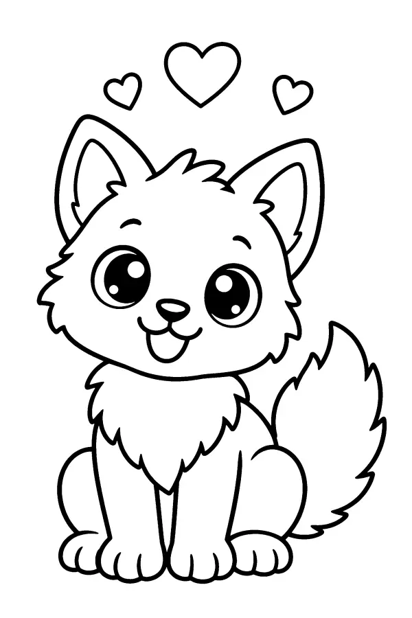 Hearted Wolf Pup