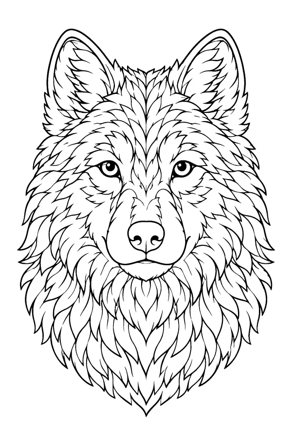 Layered Wolf Head