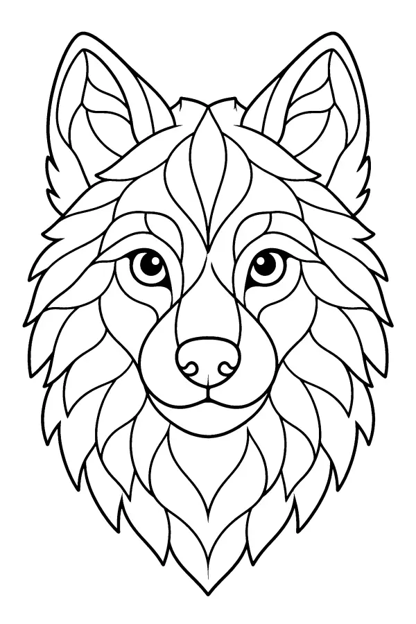 Patterned Wolf Head