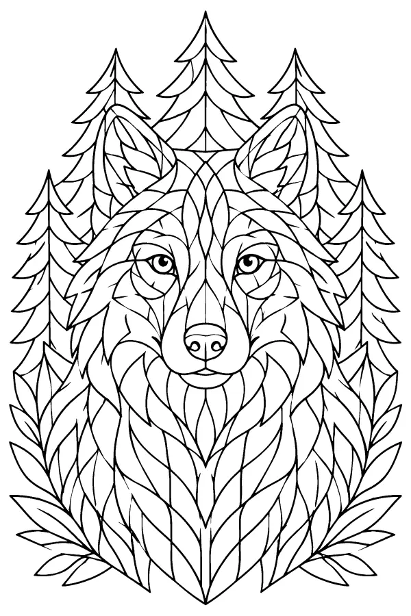 Pine Wolf Mosaic