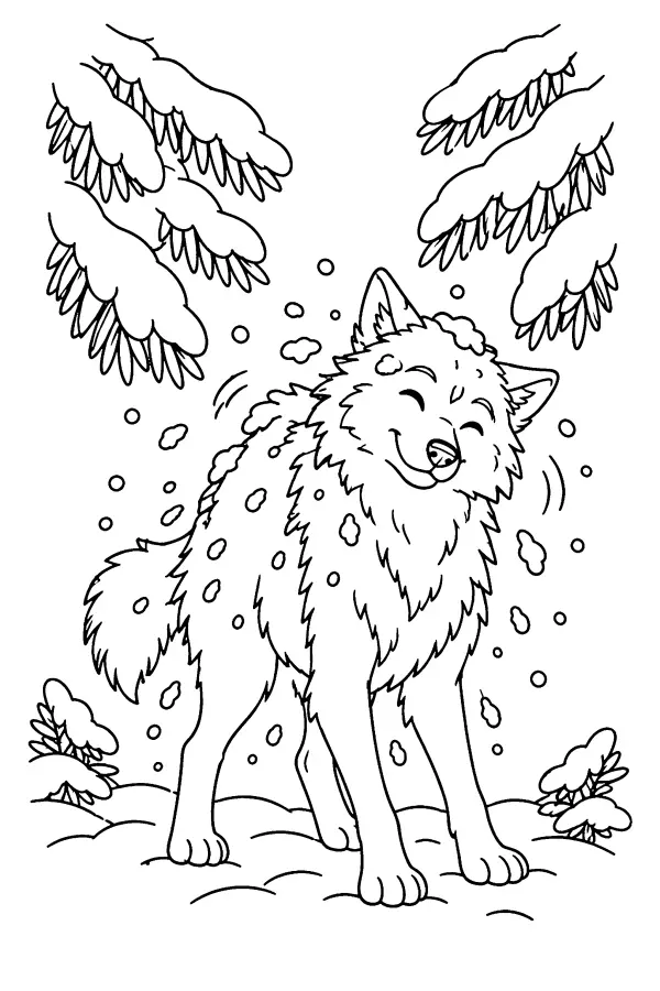 Snowy Pine Wolf