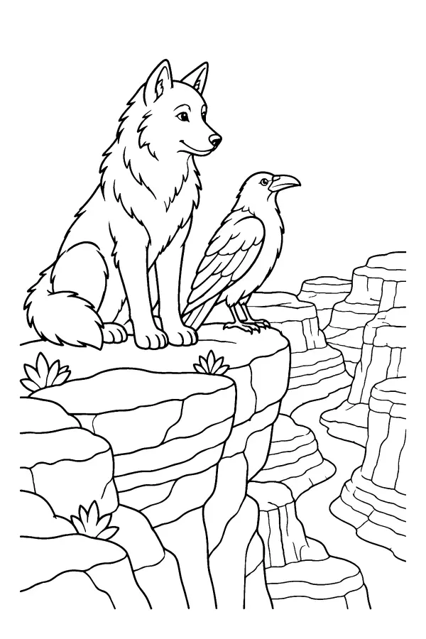 Wolf and Raven Perch