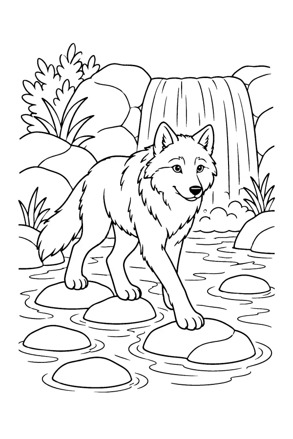 Wolf By The Falls