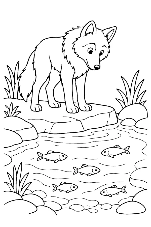 Wolf By The Pool