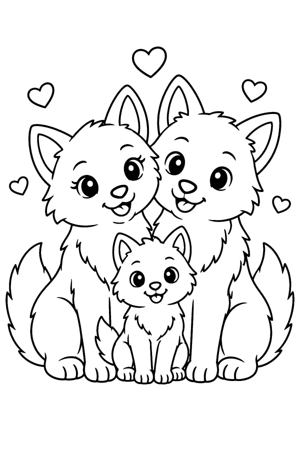 Wolf Family Hearts