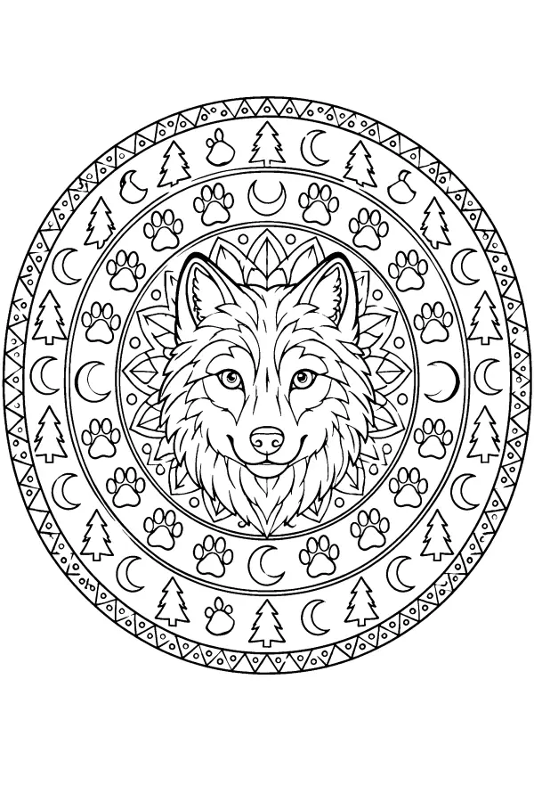Wolf Moon Mandala