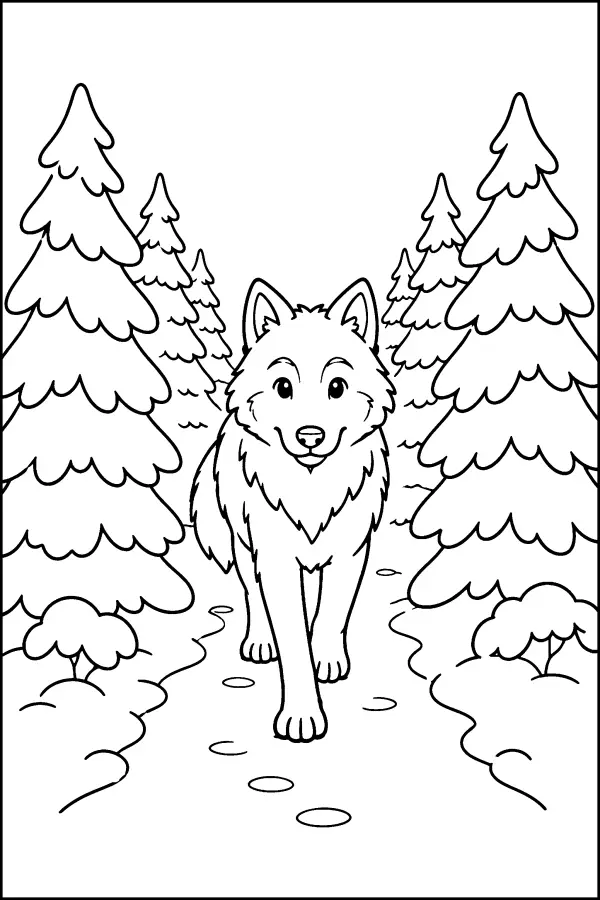 Wolf On Snowy Path